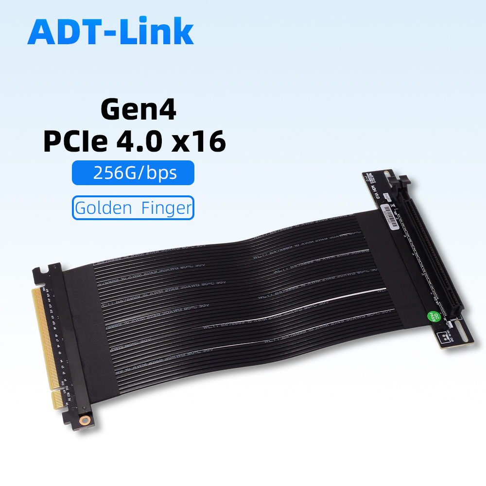 Pcie 4.0 X16 Riser Cable 90 Degree - Riser Silver PCIe 4.0 X16 To