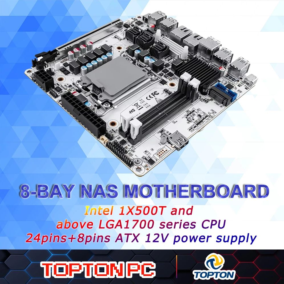 Lga 1700 Ddr5 Itx Motherboard - 8-Bay NAS Mini ITX Motherboard(LGA1700 12th/13th/14th