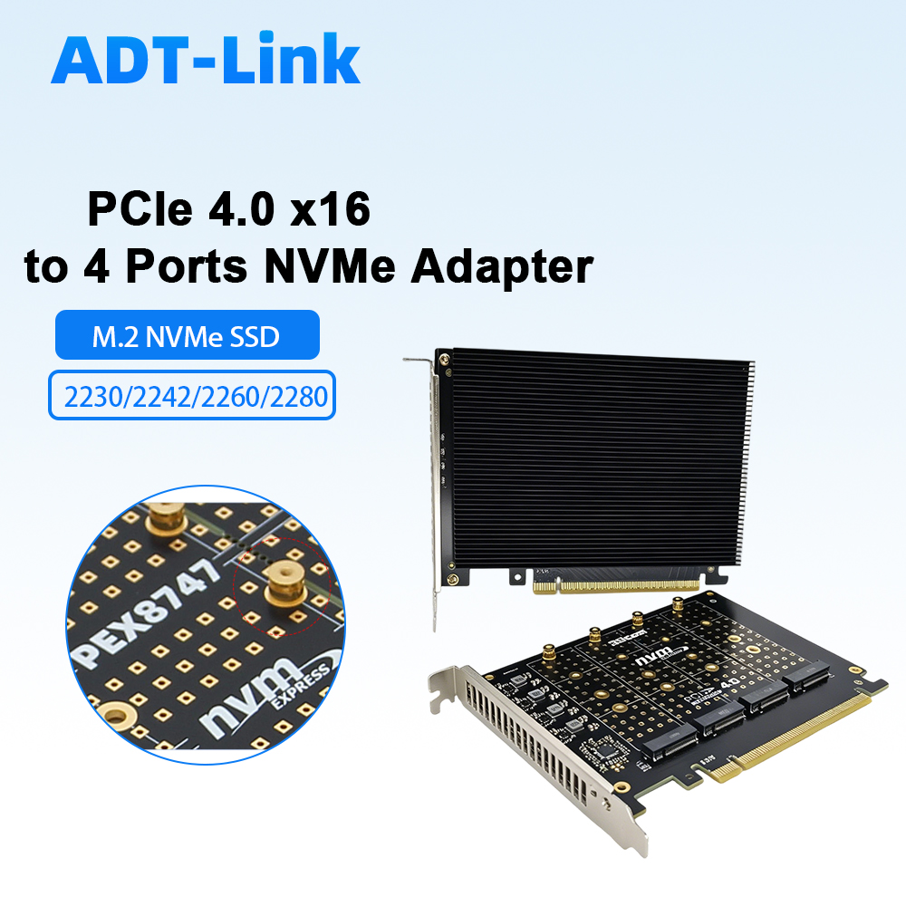 PCIe 4.0 X16 To 4 Port NVMe Ad - Quad M.2 Nvme Pcie Bifurcation Card 评论和价格