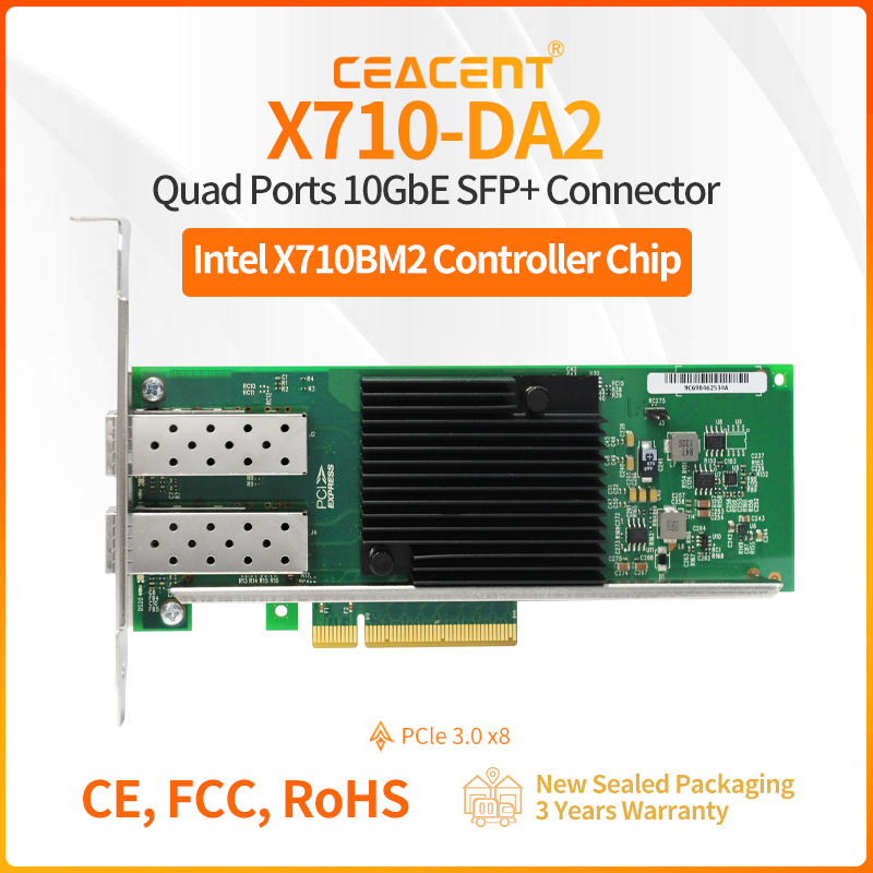 X710-DA2 Intel X710-BM2 Chipse - 10Gb Sfp+ Pcie Network Card Dual Port 评论和价格