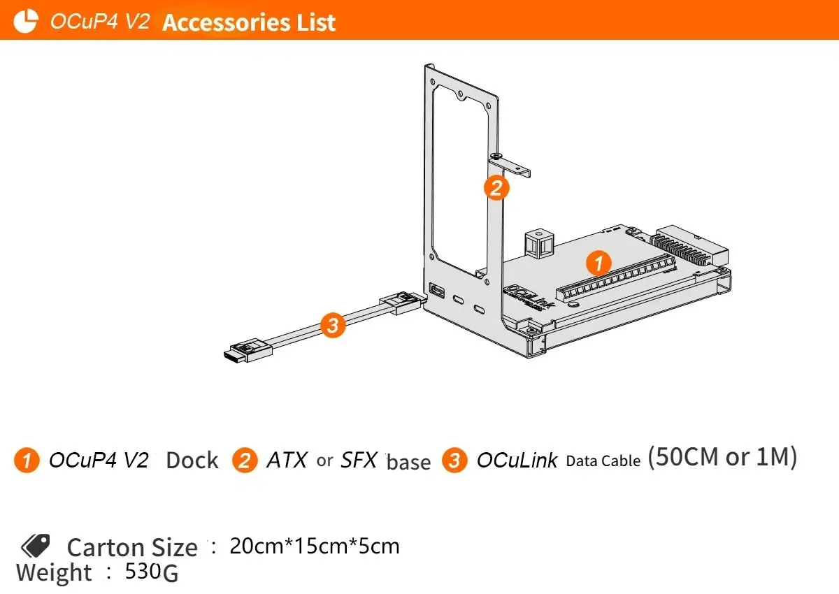OCuP4V2 OCuLink GPU Dock w ReD - External Gpu Dock Pcie 4.0 Oculink 评论和价格