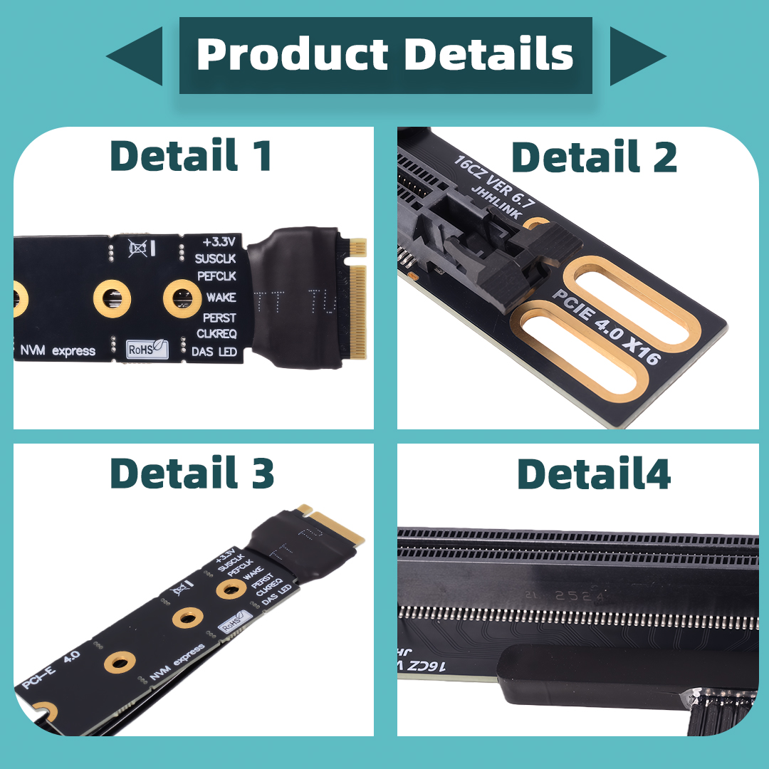 M.2 NVME To PCIe X16 90 Degree - Pcie 4.0 X16 Riser Cable 90 Degree 评论和价格