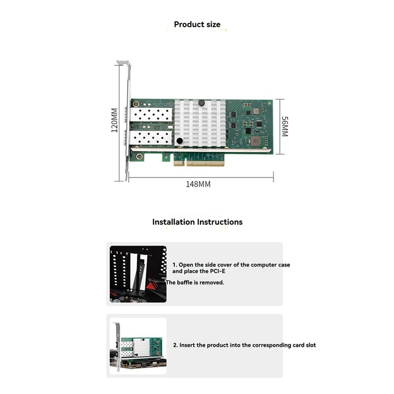 X520-DA1 10Gb SFP+ Dual Port N - 10Gb Sfp+ Pcie Network Card Dual Port 评论和价格
