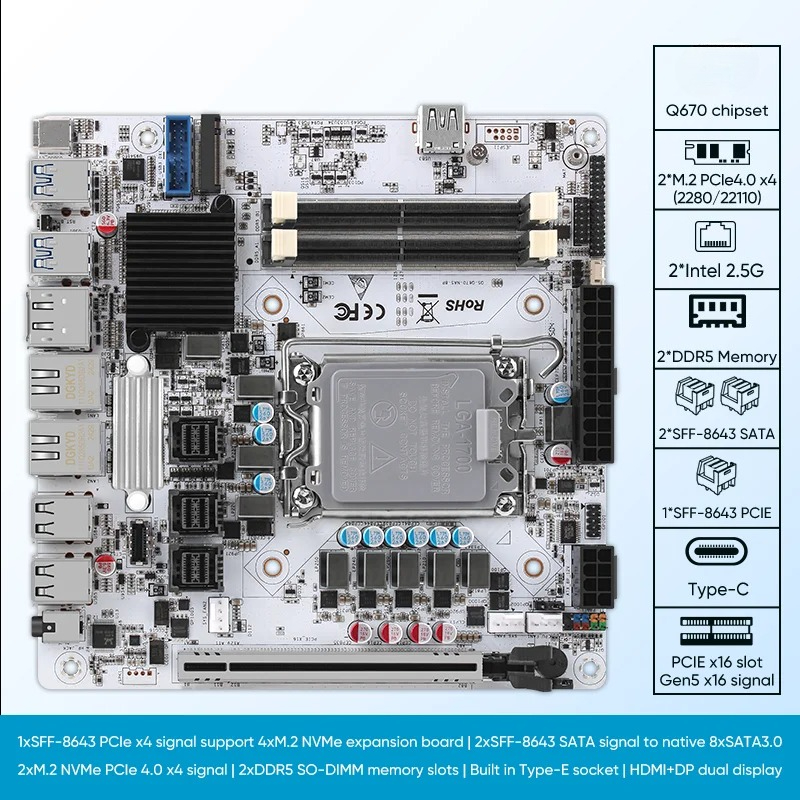 12/13/14th Gen Nas Motherboard - Lga 1700 Ddr5 Itx Motherboard 评论和价格