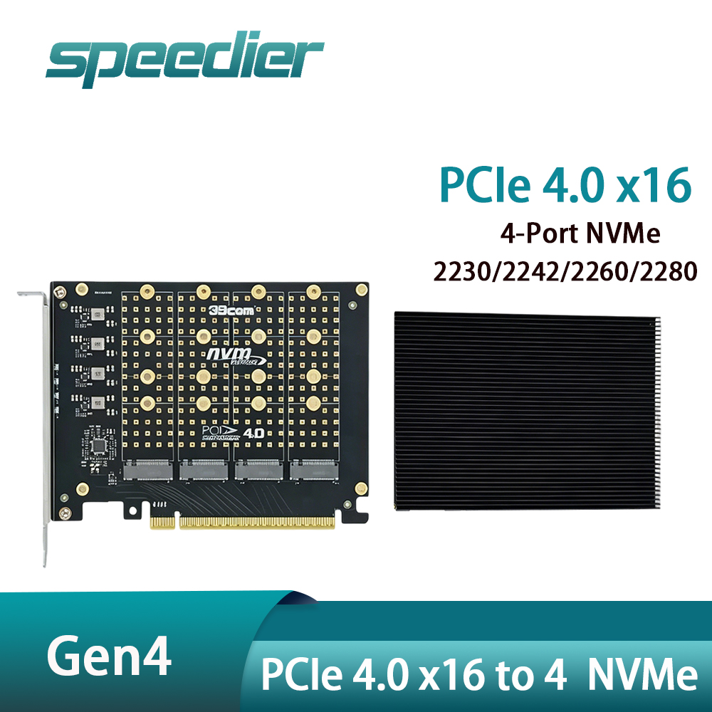 PCIe 4.0 X16 To 4 NVMe M.2 SSD - Quad M.2 Nvme Pcie Bifurcation Card 评论和价格
