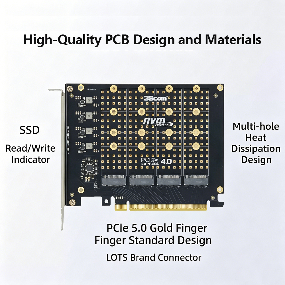 PCIe 4.0 X16 To 4 NVMe M.2 SSD - Quad M.2 Nvme Pcie Bifurcation Card 评论和价格