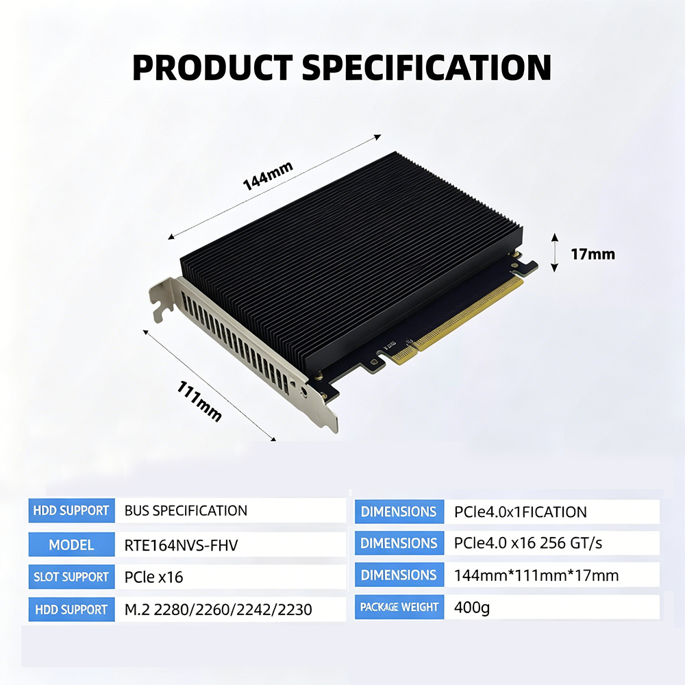 PCIe 4.0 X16 To 4 NVMe M.2 SSD - Quad M.2 Nvme Pcie Bifurcation Card 评论和价格
