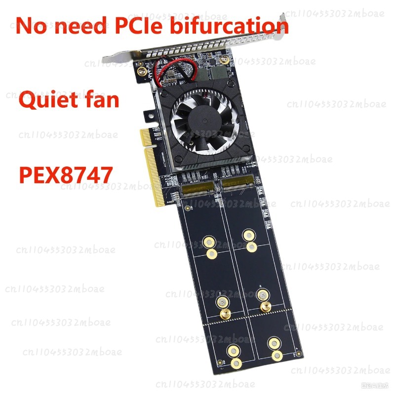 PEX8747 Chip PCIe 3.0 X8 Quad  - Quad M.2 Nvme Pcie Bifurcation Card 评论和价格